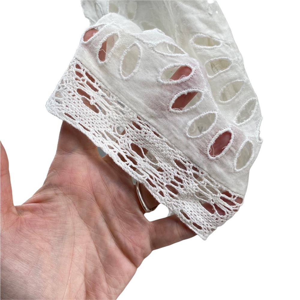 NWT LoveShackFancy Isidore White Boho Lace Ruffle Mini Dress Size Small - Picture 11 of 14